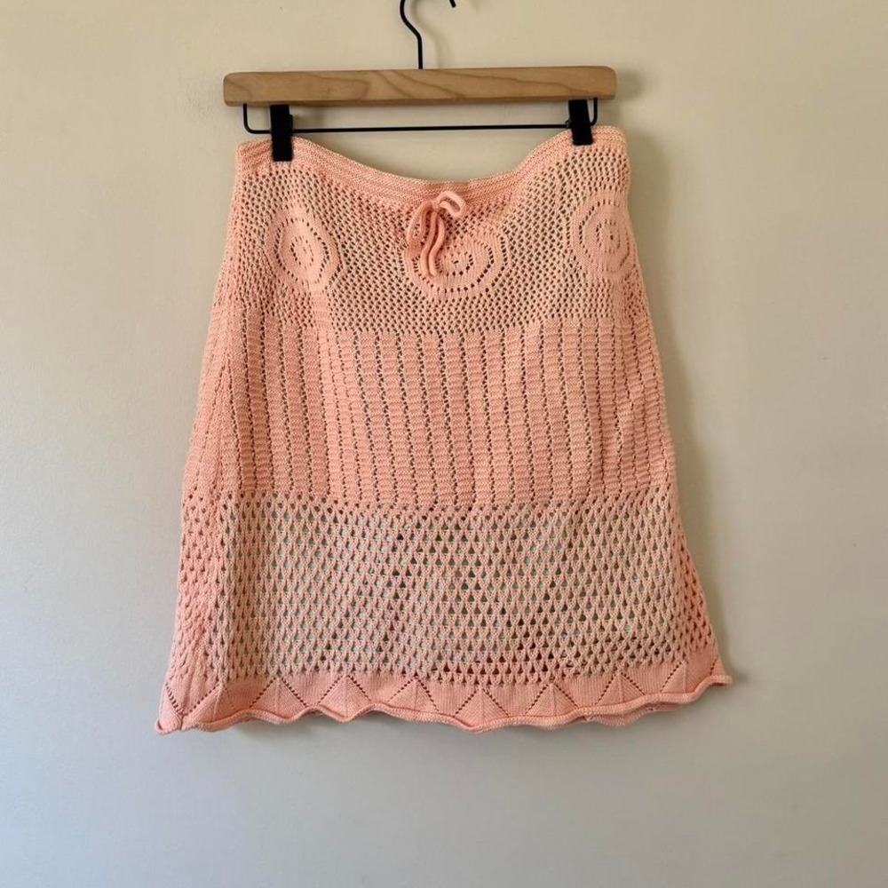 CLOSING 🎉 SEND OFFERS Y2K Esprit Crochet Knit Pink Peach Skirt
